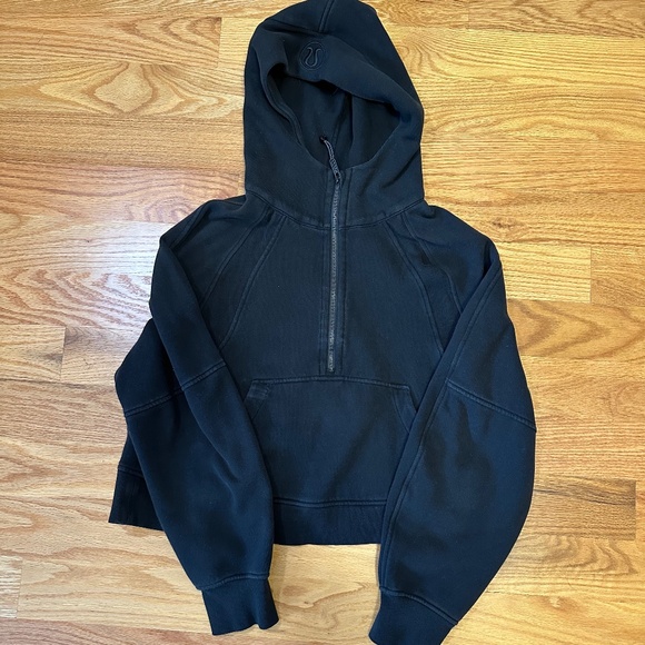 lululemon athletica Tops - Lululemon Scuba Oversized Half Zip Hoodie Size M/L Black